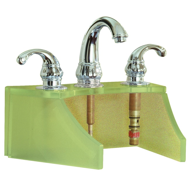 Tempered Glass Frosted Metallic Gold Faucet Stand