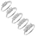 14k White Gold 1/2 to 2ct TDW Diamond 3-stone Ring (G-H, I1-I2)