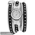 Vernier Women's Gold Tone Triple Wrap Tan/ Brown Watch