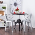 Tabouret Silver with Back 24-inch Counter Stools (Set of 2)