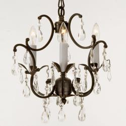 Versailles 3-light Black Crystal Mini Chandelier