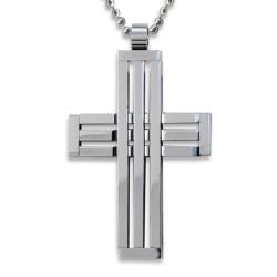 Stainless Steel Cross Cut-out Design Necklace