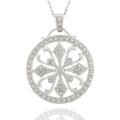 Sterling Silver Diamond Accent Filigree Medallion Necklace