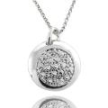 Sterling Silver Diamond Accent Disc Necklace