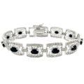 Sterling Silver Sapphire and Diamond Accent Filigree Bracelet