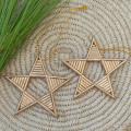 Set of 2 Recycled Paper Gold Star Christmas Ornaments (Thailand)