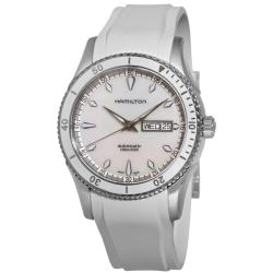 Hamilton Men's 'Seaview Day Date' White Rubber Strap Automatic Watch