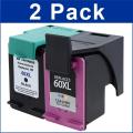 HP 60XL Black/ Color Ink Cartridges (Pack of 2) (Remanufactured)