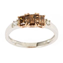 Dyach 14k Two-tone Gold 1 1/10ct TDW Brown and White Diamond Ring (I-J, I1-I2)