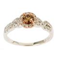 14k Two-tone Gold 5/8ct TDW Brown and White Diamond Ring (I-J, I1-I2)
