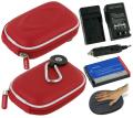 rooCASE FujiFilm Red Hard Case and NP-45 Battery Kit