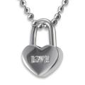 Stainless Steel Cubic Zirconia Love Heart Necklace