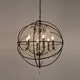 Foucault's Orb Crystal Iron 6-light Chandelier (As Is Item)