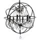 Foucault's Orb Crystal Iron 6-light Chandelier (As Is Item)
