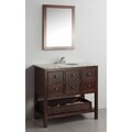 New Haven Walnut Brown 36-inch Bath Vanity with 2 Drawers and Dappled Grey Granite Top