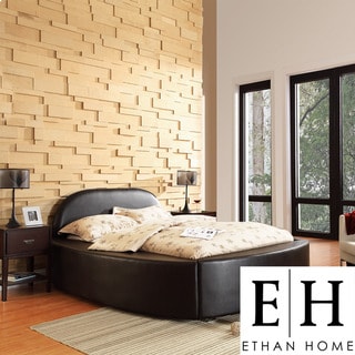 ETHAN HOME Dorchester Black Bonded Leather Modern King-size Bed