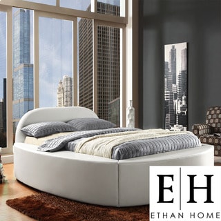 ETHAN HOME Dorchester White Bonded Leather Modern King-size Bed