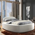 ETHAN HOME Dorchester White Bonded Leather Modern Upholstered Bed