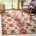 Handmade Festive Ivory New Zealand Wool Rug (2'6 x 10')