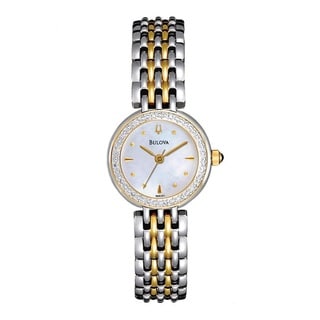 Bulova Women's 'Diamonds' Two-tone Stainless Steel Quartz Watch