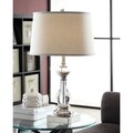 Crystal Curve Table Lamp with Cream Shade