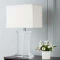 Crystal Rectangular White Shade Table Lamp