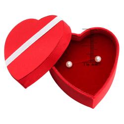 Pearlyta 14-karat Gold Cultured Freshwater Pearl Kids' Earrings with Heart Box (4-5mm)