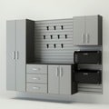 Flow Wall Five Piece Silver Cabinet Set