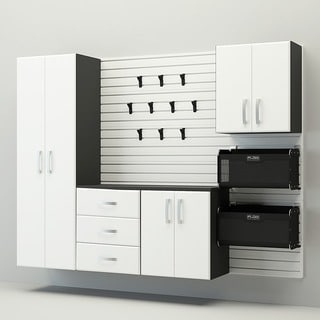Flow Wall White Five Piece Deluxe Cabinet Set