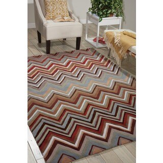 Hand-tufted Zigzag Cosmopolitan Multicolor Rug (8' x 10'6)