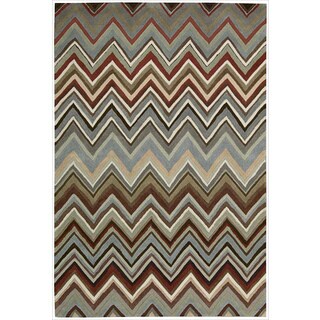 Hand-tufted Zigzag Cosmopolitan Multicolor Rug (7'3 x 9'3)