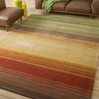 Hand-tufted Striped Cosmopolitan Multicolor Rug (5' x 7'6)