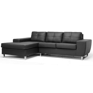 (^.^)/  Corbin Black Modern Sectional Sofa