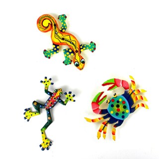 Set of Three Handmade Steel Fridge Magnets (Haiti)