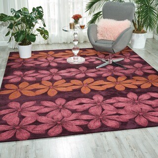 Hand-tufted Floral Cosmopolitan Plum Rug (3'6 x 5'6)