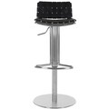 Safavieh Deco Black Leather Seat Stainless Steel Adjustable Bar Stool