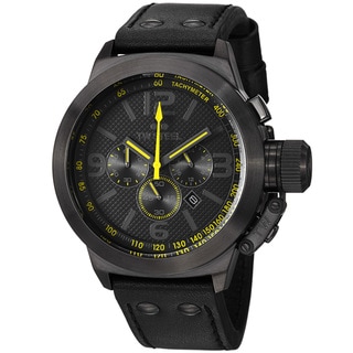 TW Steel Men's 'Canteen' Black Dial Black Strap Chronograph Watch