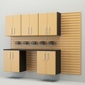 Flow Wall Maple Workstation with Small Hard Bins