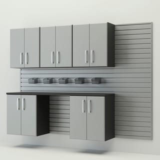 Flow Wall Silver Workstation with Small Hard Bins