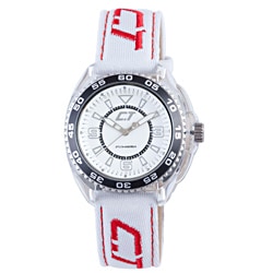 Chronotech Kid's White and Red Canvas Watch