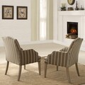 Kylie Upholstered Striped Pattern Fabric Arm Chair (Set of 2)