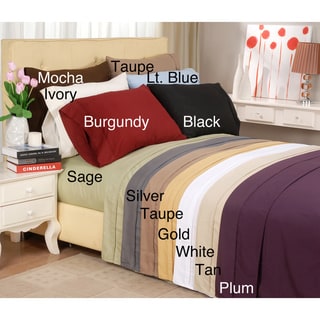 Microfiber Wrinkle-Resistant Solid Plain Weave Pillowcases (Set of 2)