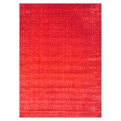 Huge Selection Indo Hand-loomed Red/ Ivory Gabbeh Wool Rug (9' x 12')