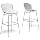 Tolland Modern Bar Stool with White Cushions (Set of 2)