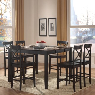 Wicklow Black X Back 7-piece Casual Counter Height Dining Set