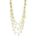Handcrafted Three Strand Hammered Goldtone Nuggets Necklace (India)