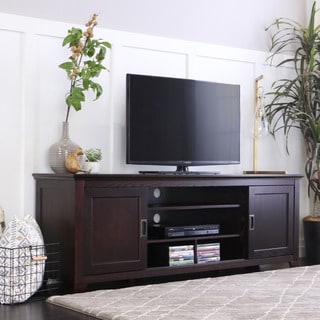 Black Wood 44-inch Corner TV Stand - 12020156 - Overstock Shopping 