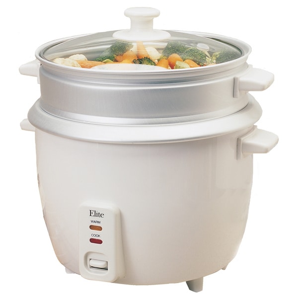 Elite Gourmet White 8-cup Rice Cooker