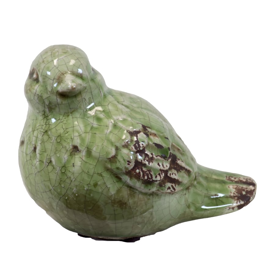 green bird figurine