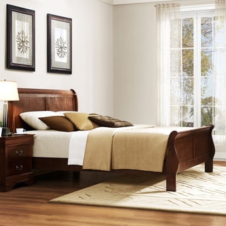 Milford Louis Phillip Warm Brown Traditional King-size Sleigh Bed